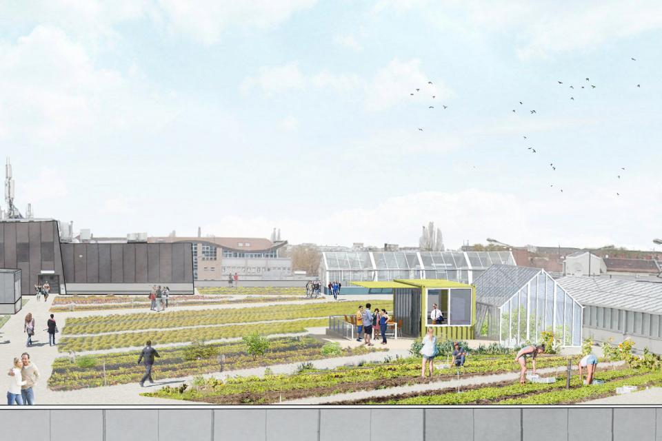 Parking deck becomes roof farm